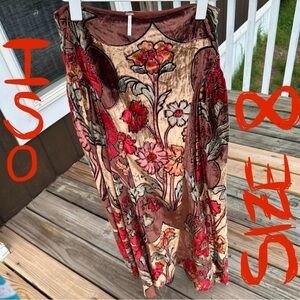 Free People Velvet Petals Maxi Skirt
